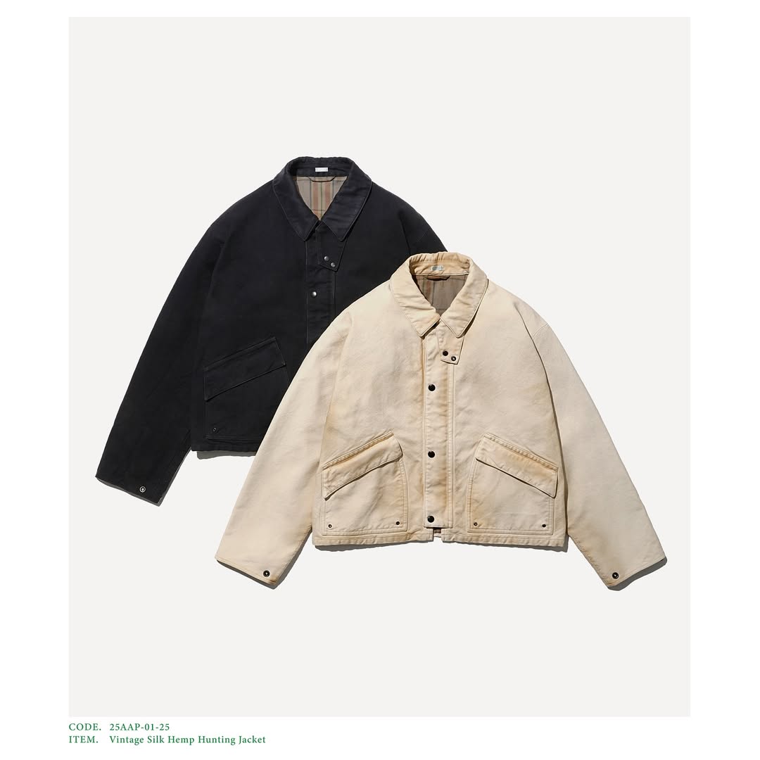 A.PRESSE 25AW Vintage Silk Hemp Hunting Jacket